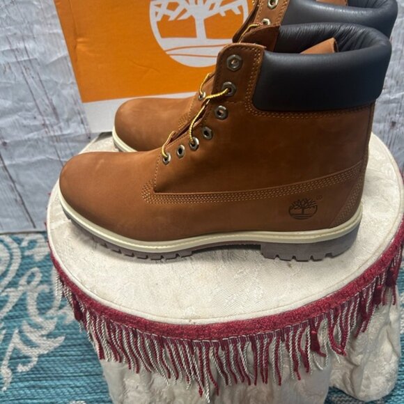Timberland men's Premium 6 in Waterproff Boot Rust Nubuck - Picture 3 of 4